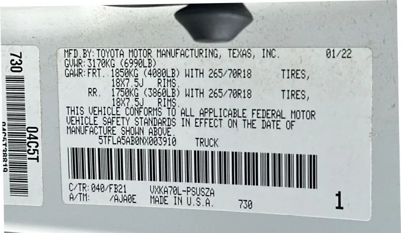 2022 Toyota Tundra SR5 photo 60